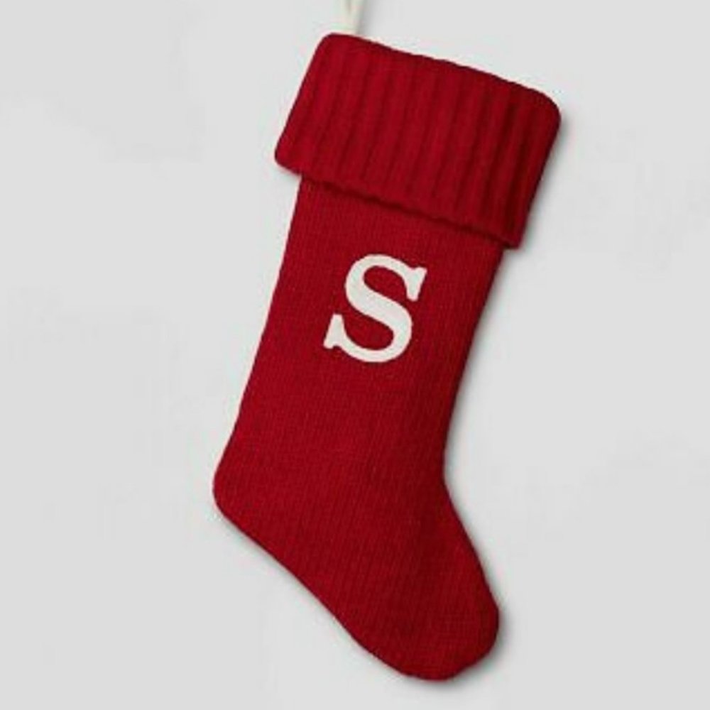 Wondershop Knit Monogram Christmas Stocking Red Letter S
